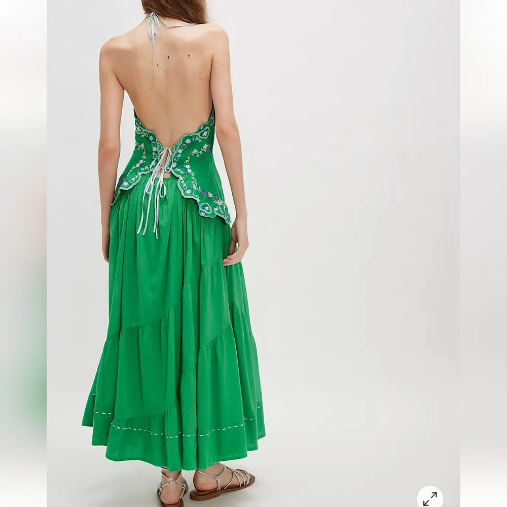 Free People Valencians Midi Dress sz Small im White & Red - Picture 5 of 10